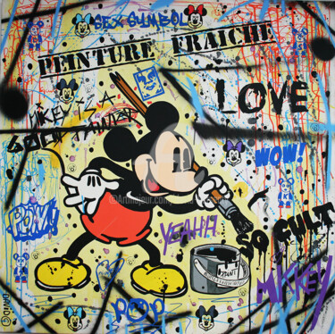 Pittura intitolato "Mickey painter" da David Karsenty, Opera d'arte originale, Acrilico