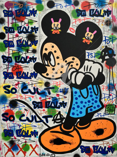 Pintura intitulada "Mickey so cult" por David Karsenty, Obras de arte originais, Acrílico