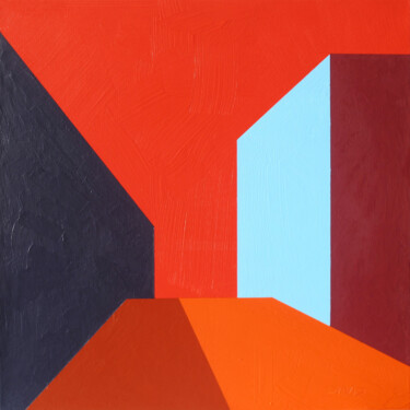 Картина под названием "Block 02" - David Larsson, Подлинное произведение искусства, Акрил