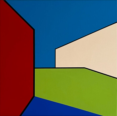 Painting titled "BLOCK 05" by David Larsson, Original Artwork, Acrylic Mounted on Wood Stretcher frame