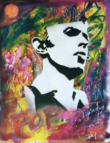 Painting titled "Bowie" by David Ledin, Original Artwork, Acrylic