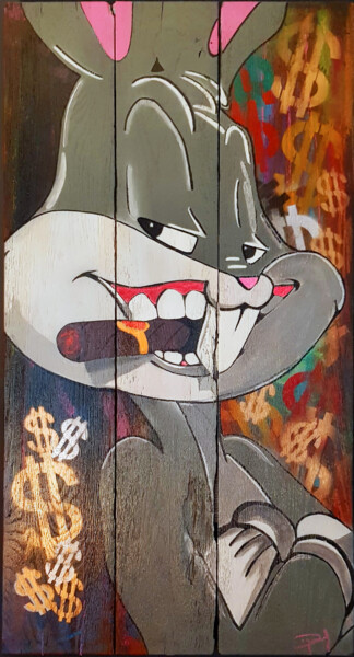 Schilderij getiteld "Gangsta" door David Ledin, Origineel Kunstwerk, Acryl
