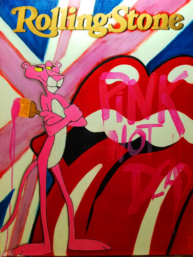 Pintura titulada "Rock'n Pink" por David Ledin, Obra de arte original, Acrílico Montado en Bastidor de camilla de madera