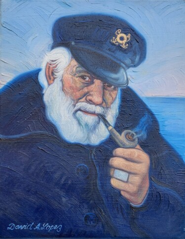 Schilderij getiteld "Padilla capitan" door David Lopez, Origineel Kunstwerk, Olie