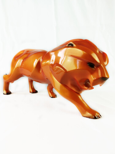 Скульптура под названием "Lion design" - David Maeseele, Подлинное произведение искусства, Аэрограф