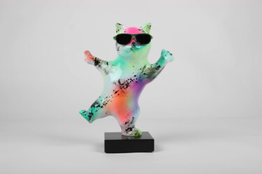 Sculpture intitulée "Chat qui dance" par David Maeseele, Œuvre d'art originale, Acrylique