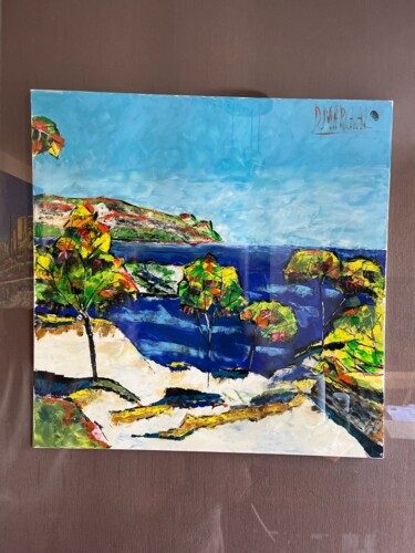 Painting titled "Calanques de Cassis" by David Marchal, Original Artwork, Acrylic
