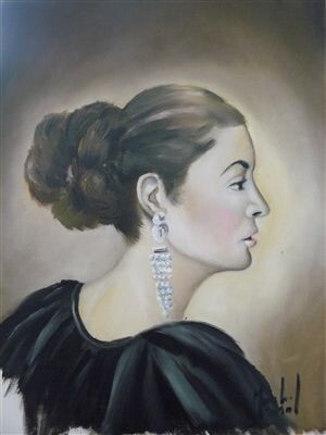 Peinture intitulée "La demoiselle au ch…" par David Marchal, Œuvre d'art originale