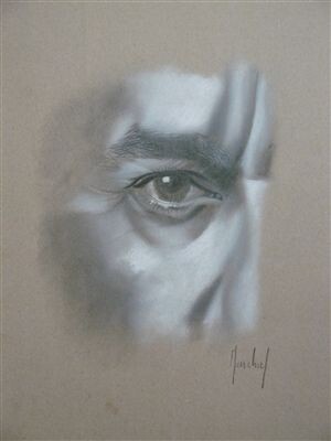 Peinture intitulée "Eye of Dave Gahan" par David Marchal, Œuvre d'art originale