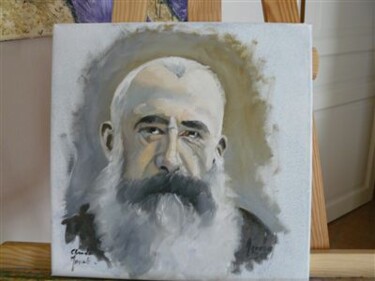 Painting titled "Portrait de Claude…" by David Marchal, Original Artwork, Oil