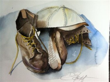 Рисунок под названием "Les Chaussures du p…" - David Marchal, Подлинное произведение искусства