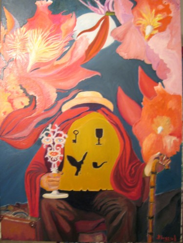 Painting titled "le périple d'un cha…" by David Mazza, Original Artwork, Oil