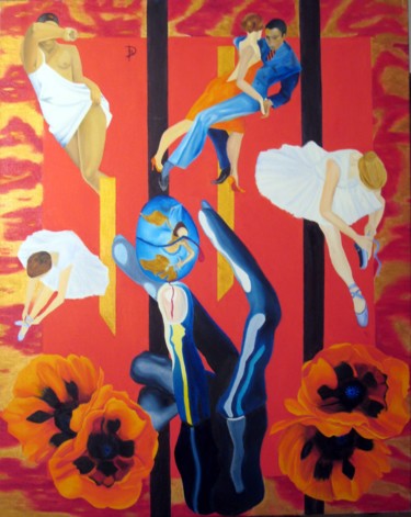 Painting titled "le tango argentin" by David Mazza, Original Artwork, Oil