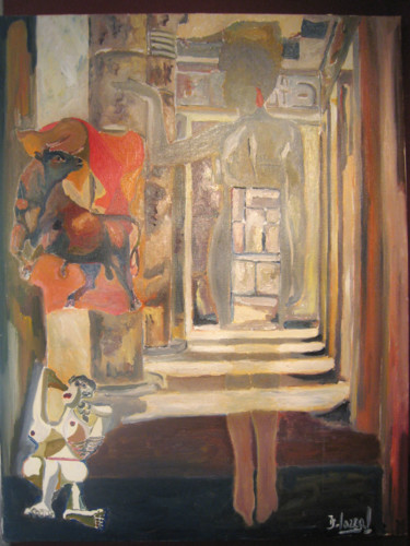 Peinture intitulée "Le labyrinthe du mo…" par David Mazza, Œuvre d'art originale, Huile