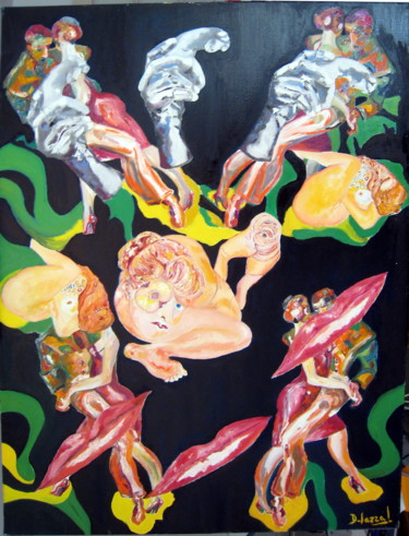 Peinture intitulée "The silent tango in…" par David Mazza, Œuvre d'art originale, Huile