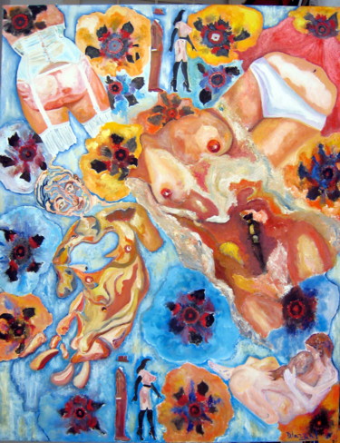 Peinture intitulée "Cherchez la femme" par David Mazza, Œuvre d'art originale, Huile