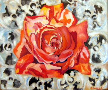 Peinture intitulée "La rose de Tchernob…" par David Mazza, Œuvre d'art originale, Huile