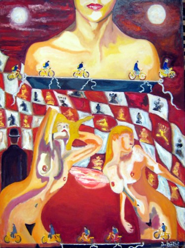 Peinture intitulée "L'inconnue" par David Mazza, Œuvre d'art originale, Huile