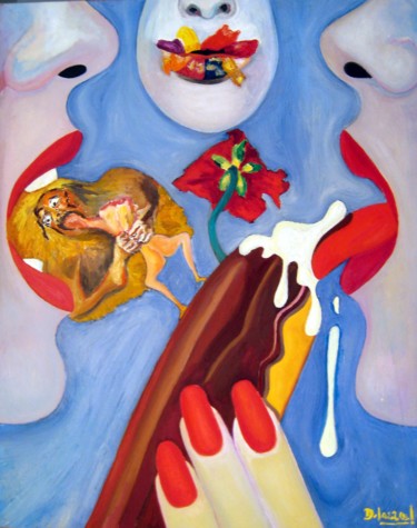 Peinture intitulée "Les Anthropophages" par David Mazza, Œuvre d'art originale, Huile