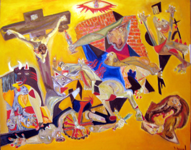 Peinture intitulée "un massacre d'innoc…" par David Mazza, Œuvre d'art originale, Huile