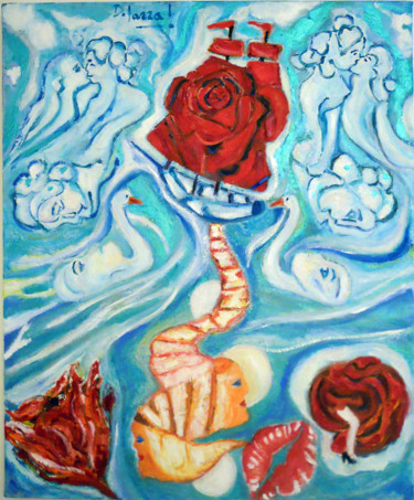 Peinture intitulée "l-amour-en-signes.j…" par David Mazza, Œuvre d'art originale