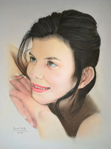 Drawing titled "Mariline" by David Mela, Original Artwork, Pastel