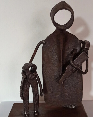 Sculptuur getiteld "Yemma" door David Nativel, Origineel Kunstwerk, Metalen