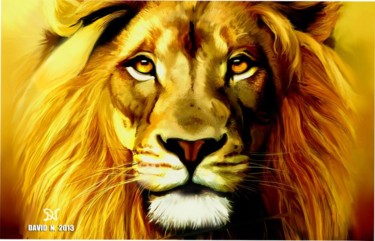 Dessin intitulée "Lion-the-king-of-th…" par David Nornberg, Œuvre d'art originale, Autre