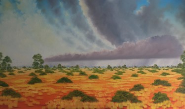 Pittura intitolato "Moving Skies" da David O'Halloran, Opera d'arte originale, Olio
