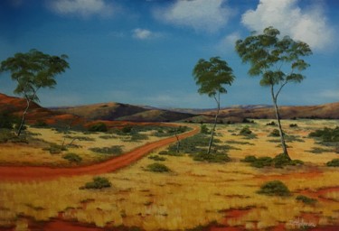 Peinture intitulée "Unfenced Roads" par David O'Halloran, Œuvre d'art originale, Acrylique