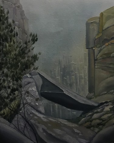 Schilderij getiteld "Mount Oakley, Tasma…" door David O'Halloran, Origineel Kunstwerk, Olie