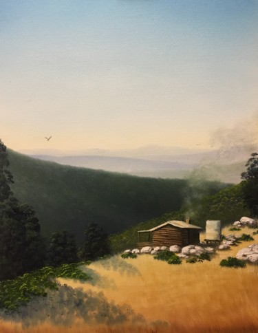 Painting titled "Highland Shack" by David O'Halloran, Original Artwork, Oil