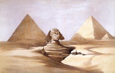 Malarstwo zatytułowany „Le Grand Sphinx et…” autorstwa David Roberts, Oryginalna praca, Olej