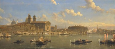 Painting titled "La Giudecca, Venise" by David Roberts, Original Artwork, Oil