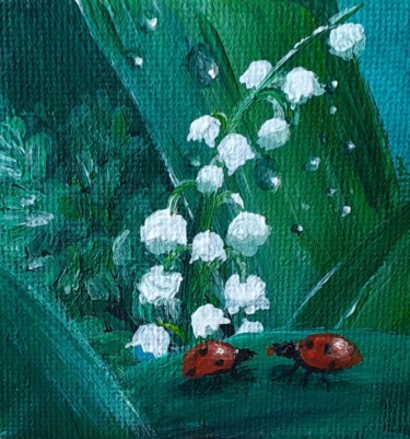Peinture intitulée "Mini toile 1er mai…" par David Romain, Œuvre d'art originale, Acrylique
