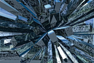 Digitale Kunst mit dem Titel "Réexpostion #88" von David Samblanet, Original-Kunstwerk, 2D digitale Arbeit Auf Aluminium mon…