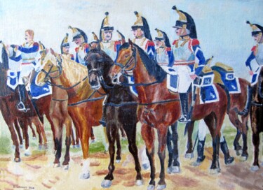 Painting titled "BEFORE THE CHARGE,…" by David Sankey, Original Artwork, Oil
