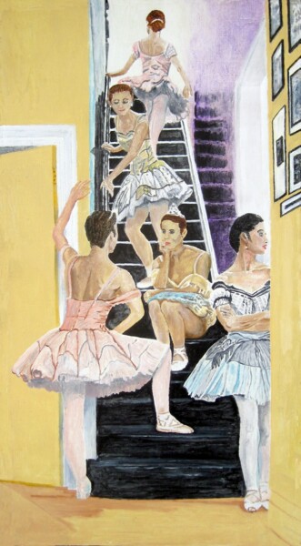 Painting titled "BALLET DANCERS" by David Sankey, Original Artwork, Oil