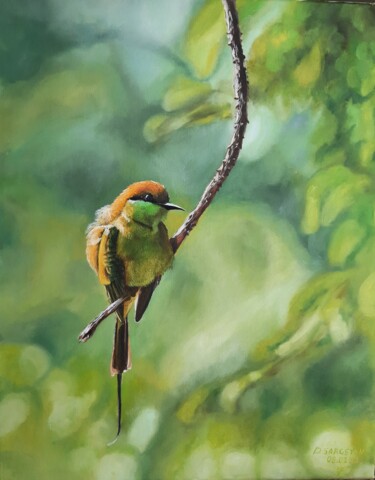 Картина под названием "birdie птичка" - Давид Саргсян, Подлинное произведение искусства, Масло Установлен на Деревянная рама…