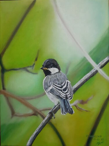 Картина под названием "birdie" - Давид Саргсян, Подлинное произведение искусства, Масло Установлен на Деревянная рама для но…
