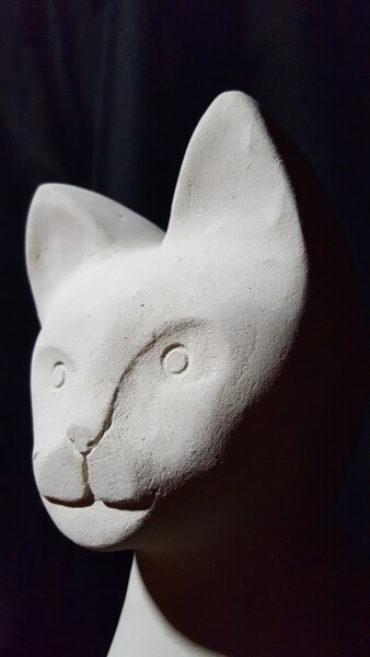 Skulptur mit dem Titel "mr chat" von David Senez, Original-Kunstwerk, Stein