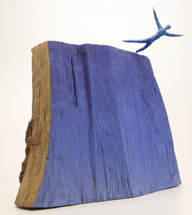 Sculpture titled "la chute" by David Siboni, Original Artwork, Wood