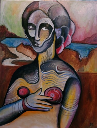 Peinture intitulée "Femme 3" par David Simard, Œuvre d'art originale, Huile Monté sur Châssis en bois