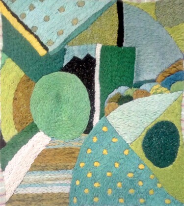 Textile Art titled "Tapisseries_jardin." by David Spanu, Original Artwork, Tapestry