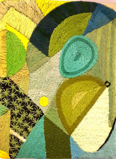 Arte textil titulada "Tapisseries _jardin…" por David Spanu, Obra de arte original, Bordado