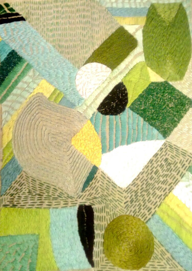 Textilkunst mit dem Titel "Tapisseries _jardin…" von David Spanu, Original-Kunstwerk, Tapisserie