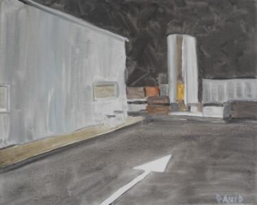 Malerei mit dem Titel "Z.I. Ambert, parking" von David Spanu, Original-Kunstwerk, Acryl