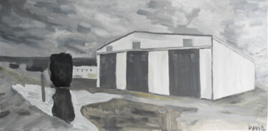 Malerei mit dem Titel "Z.I. Ambert _hangar" von David Spanu, Original-Kunstwerk, Acryl