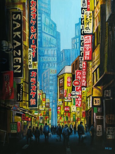 Malerei mit dem Titel "Tokyo Shibuya Stree…" von David Stany Garnier, Original-Kunstwerk, Acryl