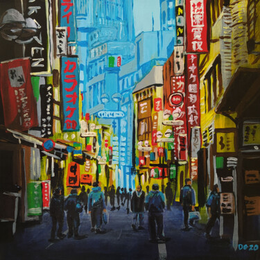 Pittura intitolato "Tokyo Shibuya Stree…" da David Stany Garnier, Opera d'arte originale, Acrilico